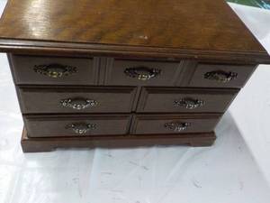lot 311 image: Wood Jewelry Box 12 x 6 x 8...