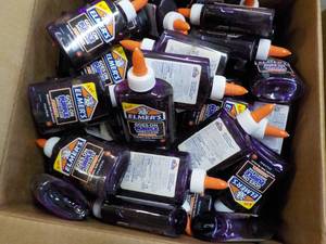 lot 328 image: Box of 80 Elmers 4 oz School Glue...