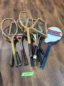 lot 27 image: Lot of 12 Vintage Tennis Rackets