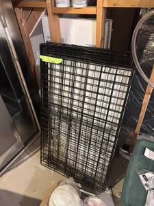 lot 33 image: 2 Large Metal Dog Crates
