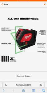 lot 10 image: Milwaukee Green Cross Line Laser BRAND NEW 3421 MSRP $249