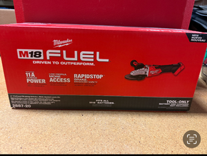 lot 13 image: Milwaukee M18 FUEL Lithium-Ion Brushless Cordless 5 in. Flathead Braking Grinder with Slide Switch Lock-On BRAND NEW 2887-20 MSRP $329