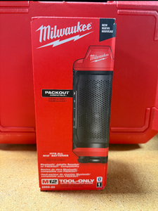 lot 16 image: M12 12-Volt Lithium-Ion Cordless Bluetooth Jobsite Speaker with PACKOUT Compatibility BRAND NEW 2955-20 MSRP $129