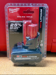 lot 35 image: Milwaukee M12 12-Volt Lithium-Ion XC High Output 5.0 Ah Battery Pack BRAND NEW 48-11-2450 MSRP $129