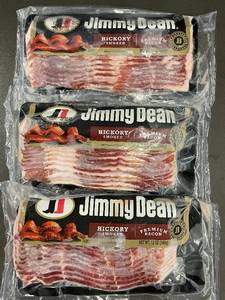lot 24 image: J - Lot of 3 Jimmy Dean Hickory Smoked Premium Bacon 12oz Packages