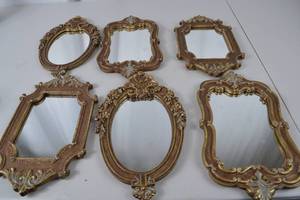 lot 109 image: Set of 6 Ornate Gold and Bronze Decorative Wall Mirrors
