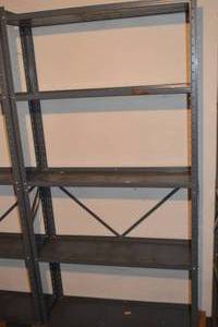 lot 202 image: Heavy-duty Steel Industrial Shelving Unit with Five Shelves