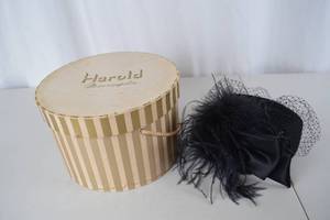 lot 283 image: Michael Howard Black Wool Feather Hat with Harold Minneapolis Box