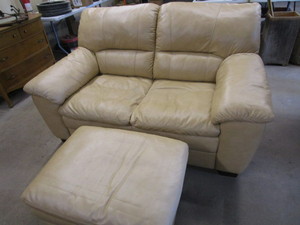 Leather Loveseat 58"L x 43"D x 38"H...