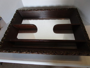 lot 16 image: Vintage shadow box shelf with mirro...