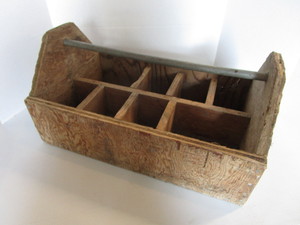 lot 22 image: Wooden tool tote, 22L...
