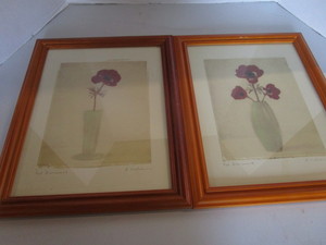 lot 27 image: Anemones prints by A. Melion, frame...