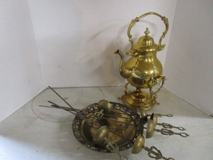 lot 87 image: India brass coffee server, Korean b...