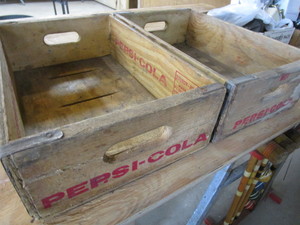 lot 91 image: Wooden Pepsi bottle crates...