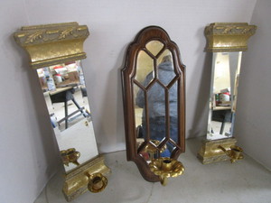 lot 88 image: Wall candle sconces...