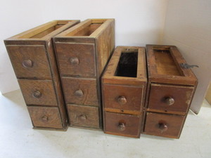 lot 90 image: Antique sewing machine drawers, 2 s...