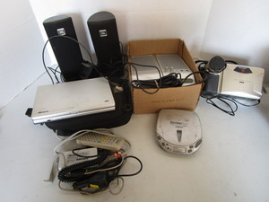lot 146 image: Portable DVD, Sony Discman, speaker...