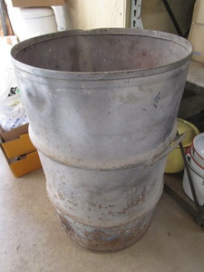 lot 148 image: Metal barrel with handles, 30H...