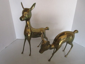 lot 153 image: Brass deer, stylized 15H and 8H...