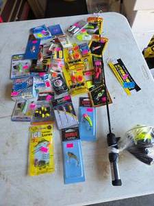 lot 99 image: Ice Fishing RodReel & Pan Fish Lures (UNUSED)
