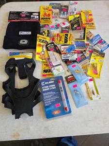 lot 132 image: HT Ice Treads, Trophy Angle Hat & Pan Fish LuresTackle (UNUSED)