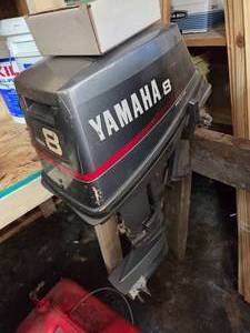 lot 163 image: Yamaha 8HP Tiller Handle Outboard Motor (Unknow Condition)