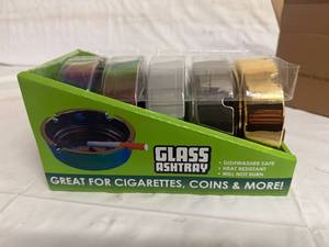 lot 72 image: 5 Plated Glass Ashtrays