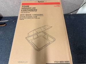 lot 19 image: 150 Foam Hinged Lid Containers
