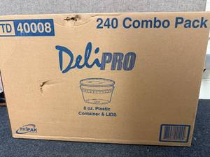 lot 27 image: 240 Combo Packs of 8oz Plastic Containers