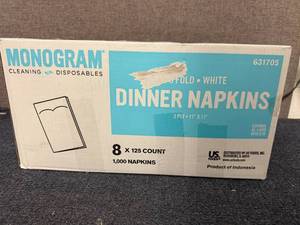 lot 33 image: 1000 Monogram Dinner Napkins