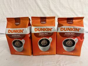 lot 127 image: 3 Bags of Dunkin Hazelbnut Coffee