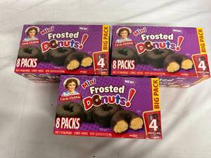 lot 182 image: 3 Packs of Mini Frosted Donuts