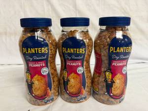 lot 195 image: 3 Jars of Planters Sweet and Spicy Peanuts