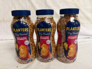 lot 197 image: 3 Jars of Planters Sweet and Spicy Peanuts
