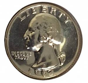 lot 1 image: 1962-P  Gem Proof Washington Quarter  BU Condition