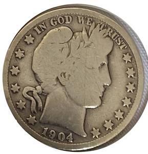 lot 9 image: 1904- P  Silver Half Dollar   Nice Coin