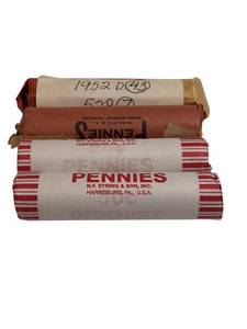 Mixed Wheat Pennies Estate Find - 4 rolls containing a total of 200 pennies from various years.