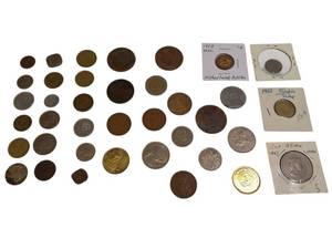 lot 73 image: Mix lot of world coins from various countries, including some very old ones