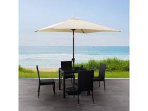 lot 13 image: CorLiving 9 ft. Steel Market Square Tilting Patio Umbrella in Sand Grey Customer Returns See Pictures