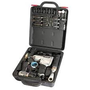lot 27 image: Husky 4-Pc Air Tool Kit W 12-in. Impact, 38-in. Ratchet, Die Grinder, Hammer, Sockets, Chisels, Grinding Stones (27-Pieces)  Customer Returns See Pictures