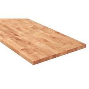 lot 31 image: HARDWOOD REFLECTIONS 4 ft. L x 30 in. D Unfinished Birch Solid Wood Butcher Block Desktop Countertop with Eased Edge  Customer Returns See Pictures