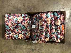 lot 16 image: Lot of Hampton Bay 20 in. W x 20 in. D Universal Outdoor Seat Pad in Chili Floral  Customer Returns See Pictures