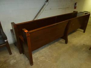 lot 104 image: Light Solid Oak Benches x 2