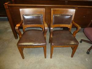 lot 108 image: Antique Oak Chairs x 2