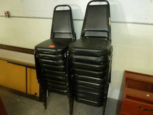 lot 117 image: Black Stackable Chairs x 20