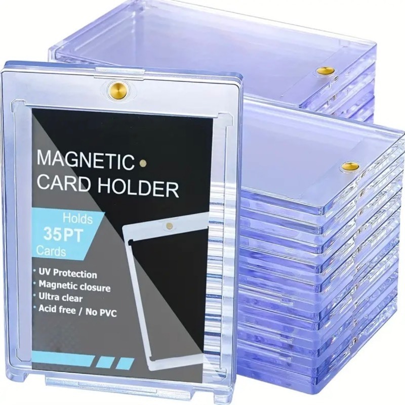 lot 9 image: 5 Brand New Magnetic 35pt Card Protector Case Holders N