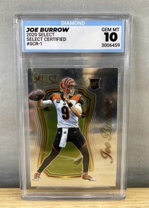 lot 3C image: Joe Burrow 2020 Select Certified Rookie Card Gem Mint 10 Diamond Graded