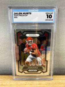 lot 406 image: 2024 Prizm DP Jalen Hurts NFL Philadelphia Eagles Graded Card - Diamond GEM MINT 10