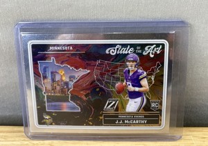 lot 418 image: 2024 Panini Zenith J.J. McCarthy State of the Art NFL Rookie Card Minnesota Vikings