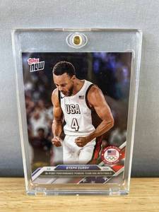 lot 421 image: 2024 Topps Now Steph Curry Team USA Olympic Performance Card